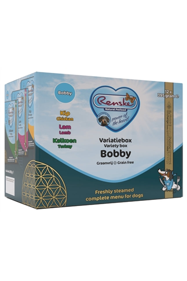 Renske Vers Vlees Variatiebox Bobby Graanvrij Kip/Lam/Kalkoen