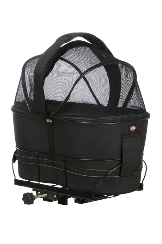 Trixie Fietsmand Achterop Zwart Met Kussen En Kap