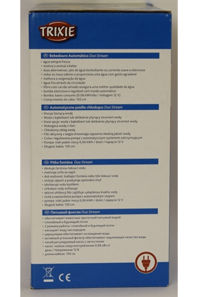 Trixie Drinkfontein Duo Stream Wit / Blauw