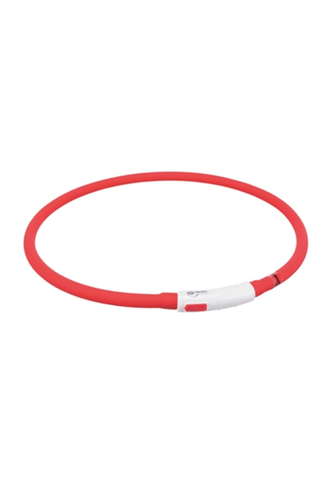 Trixie Lichtgevende Halsband Hond Usb Siliconen Oplaadbaar Rood