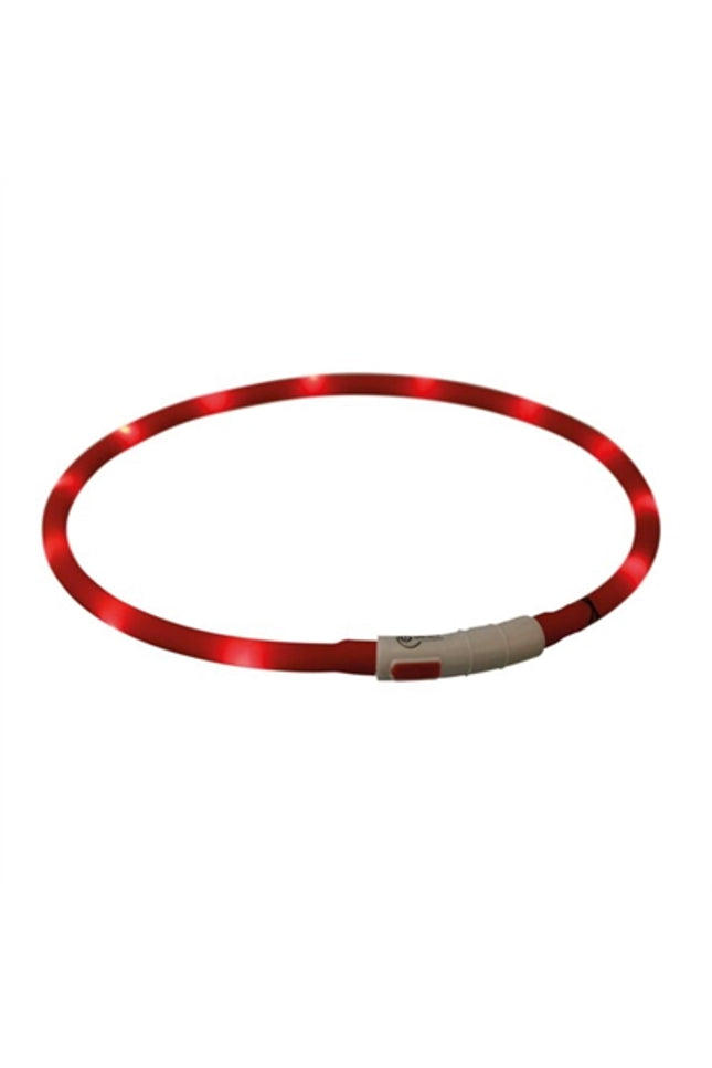 Trixie Lichtgevende Halsband Hond Usb Siliconen Oplaadbaar Rood