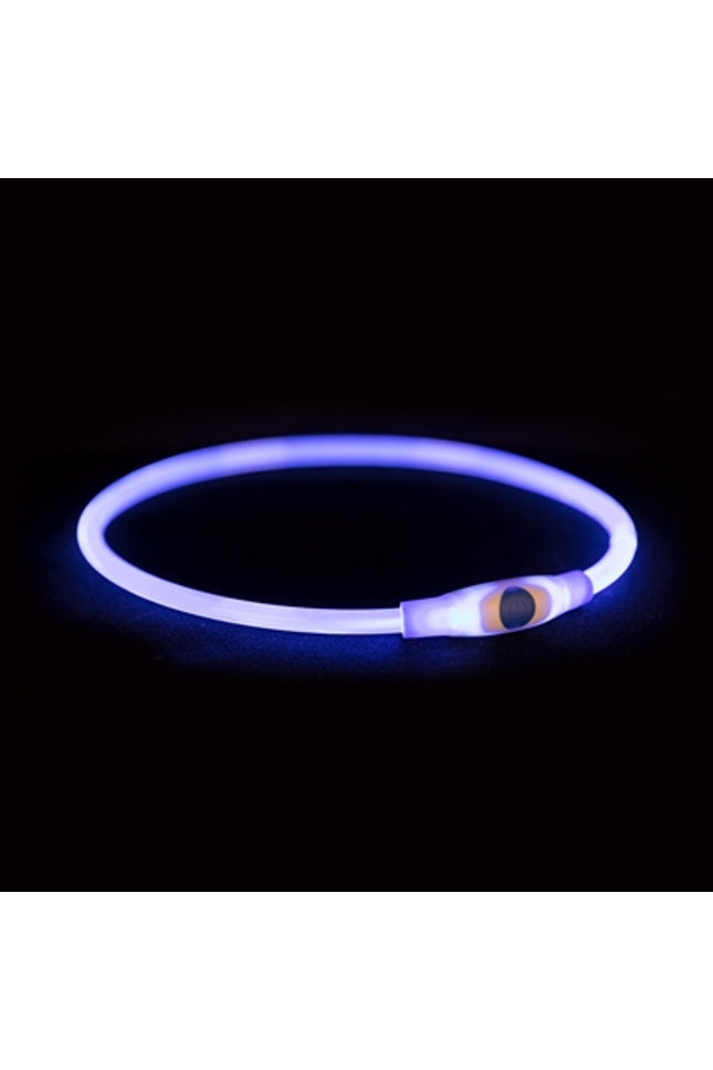 Trixie Lichtgevende Halsband Usb Flash Light Oplaadbaar Tpu Blauw