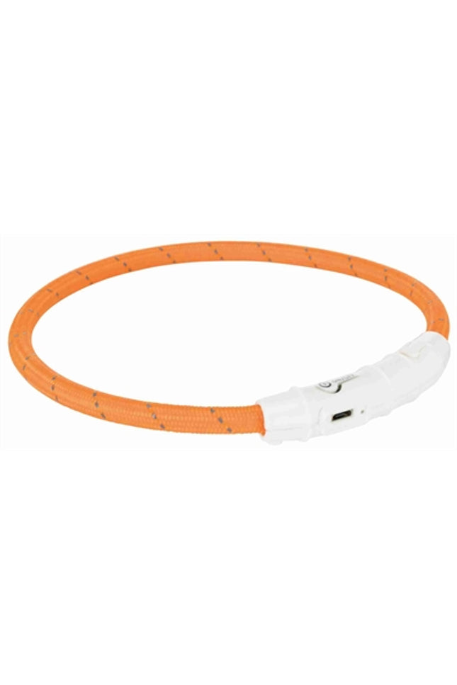 Trixie Lichtgevende Halsband Hond Flash Usb Tpu / Nylon Oranje