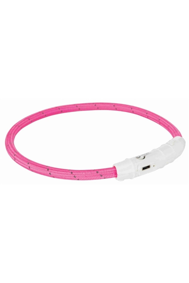 Trixie Lichtgevende Halsband Hond Flash Usb Tpu / Nylon Roze