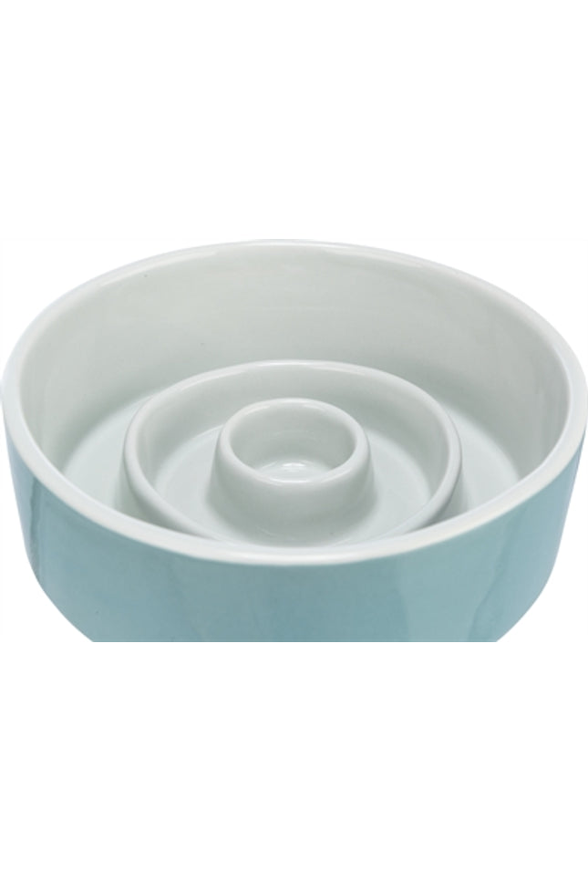 Trixie Voerbak Slowfeeding Keramiek Grijs / Blauw