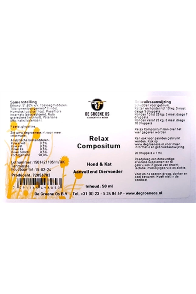 De Groene Os Relax Compositum Hond / Kat