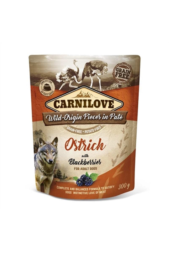 Carnilove Dog Pouch Struisvogel / Bramen