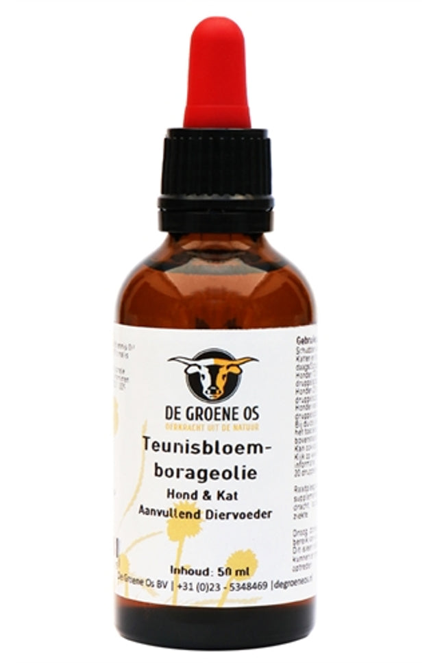 De Groene Os Teunisbloem-Borageolie Hond / Kat