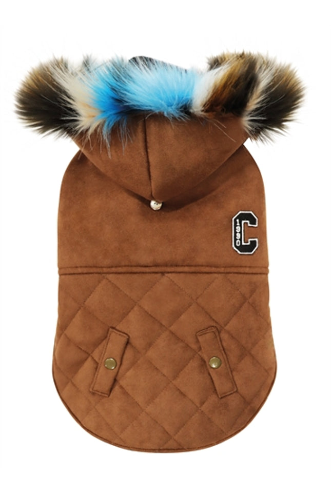 Croci Hondenjas Shearling Gevoerd Bruin