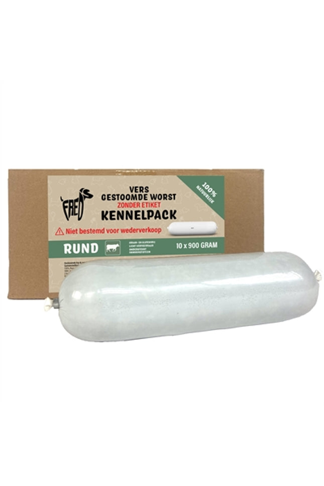 Freds Gestoomd Vers Vlees Worst Kennelpack Rund Tarwe En Glutenvrij