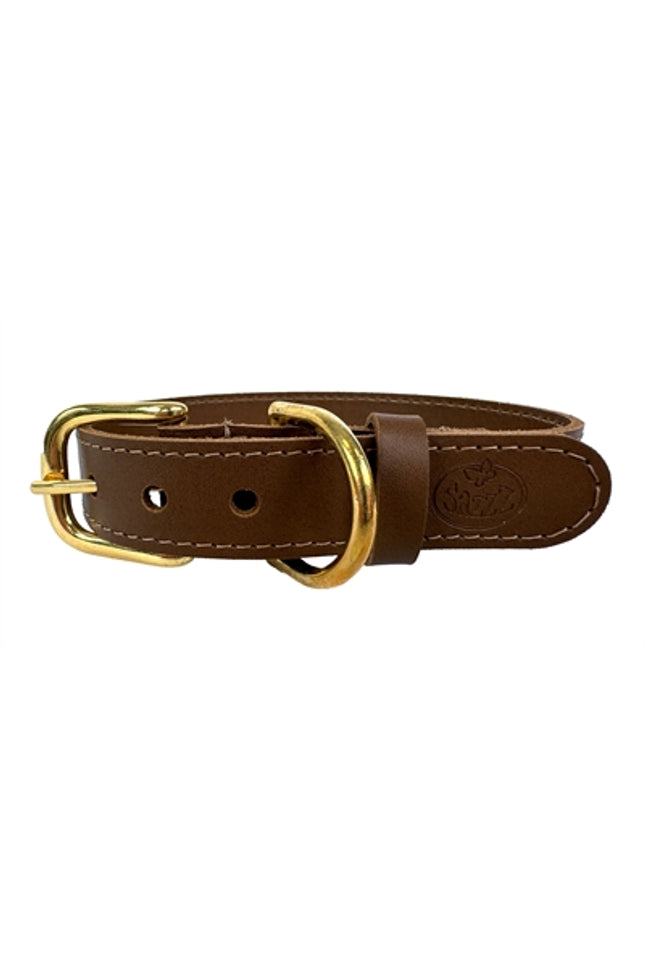 Sazzz Halsband Hond Braveheart Classic Leer Zadel Bruin
