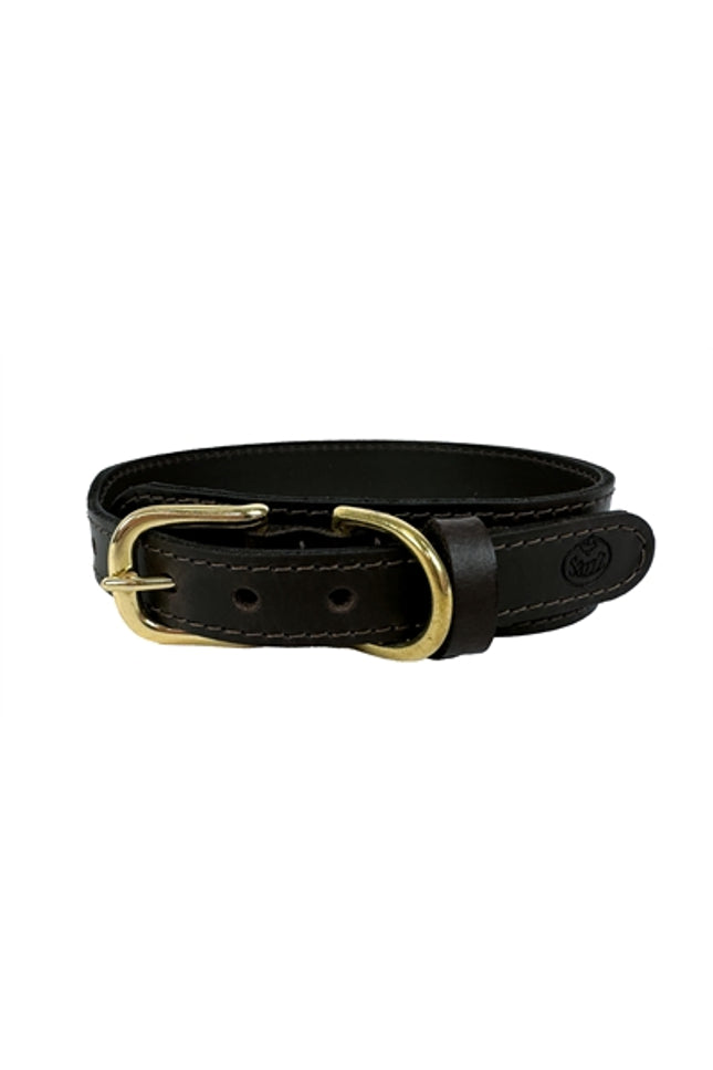 Sazzz Halsband Hond Pioneer Classic Leer Donkerbruin