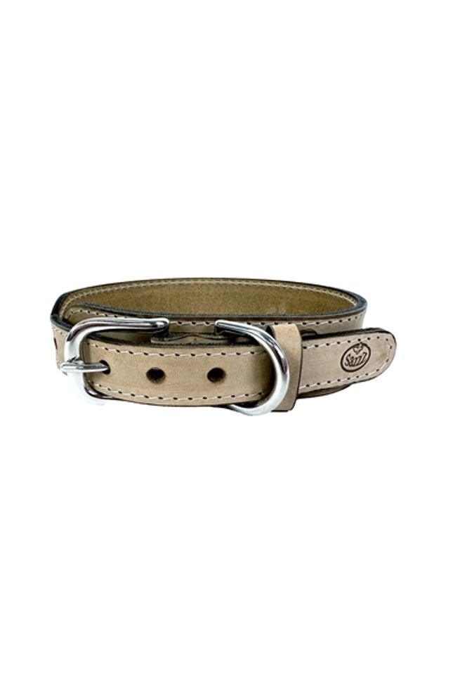 Sazzz Halsband Hond Boho Vintage Leer Beige