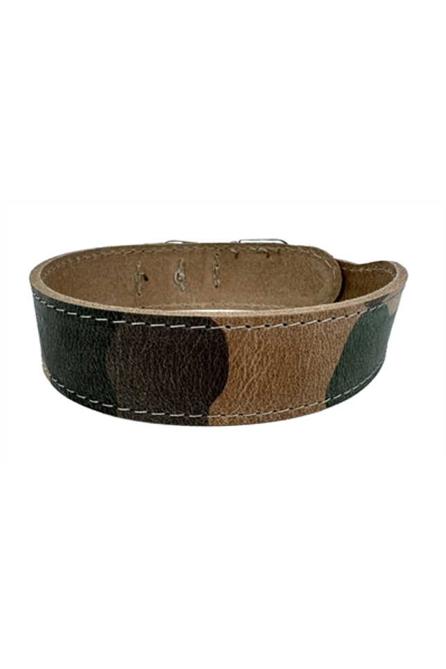 Sazzz Halsband Hond Boho Vintage Leer Camouflage