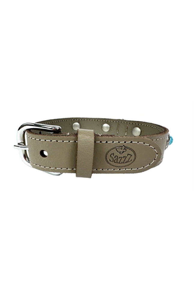 Sazzz Halsband Hond Adventure Stone Classic Leer Taupe