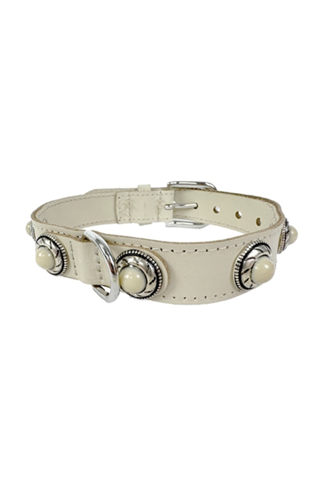 Sazzz Halsband Hond Adventure Stone Classic Leer Creme