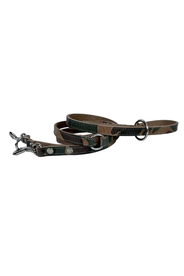Sazzz Hondenriem Fearless Vintage Verstelbaar Leer Camouflage