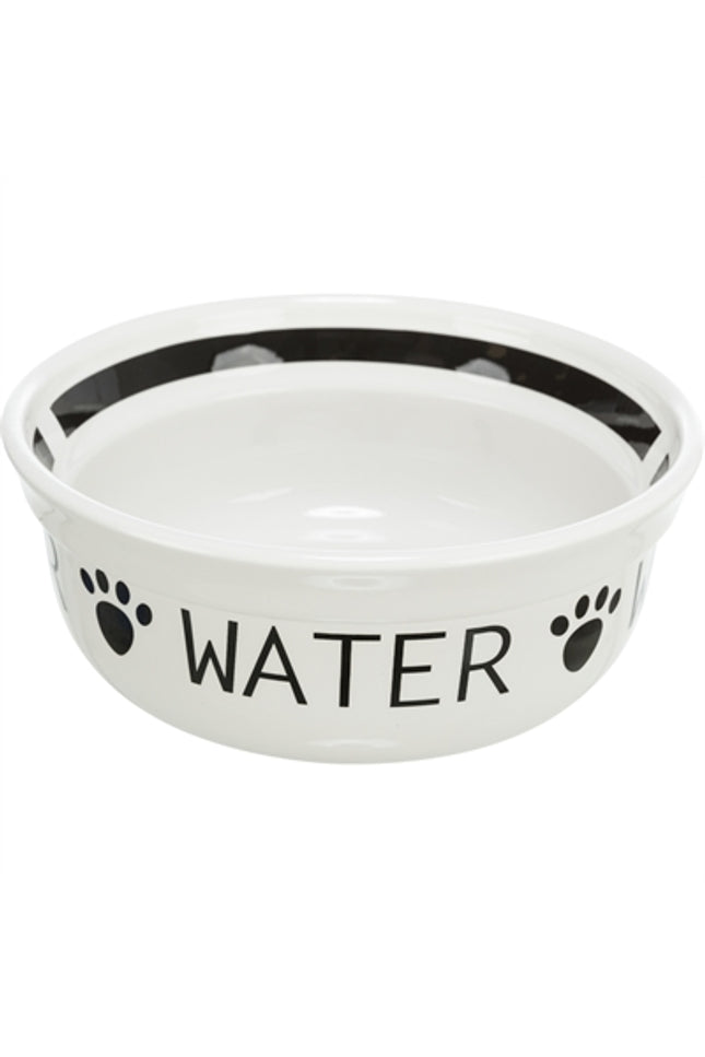 Trixie Drinkbak Hond Water Keramiek Wit / Zwart