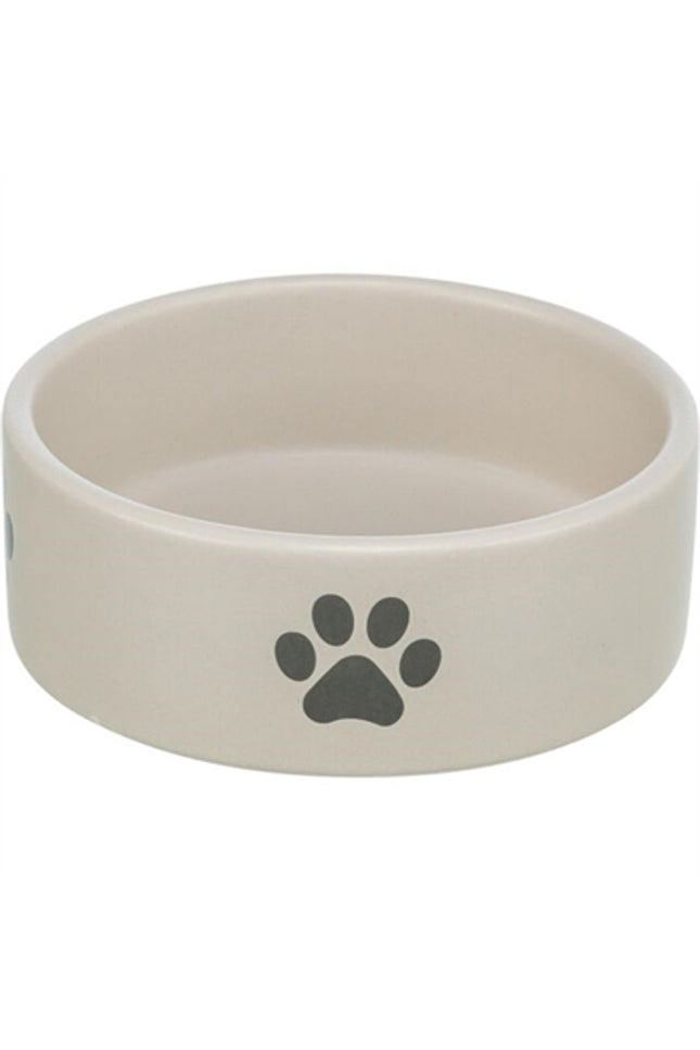 Trixie Voerbak / Drinkbak Hond Pootmotief Keramiek Lichtgrijs / Grijs