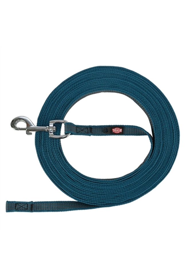 Trixie Hondenriem Sleeplijn Met Rubber Anti Slip Petrol Blauw