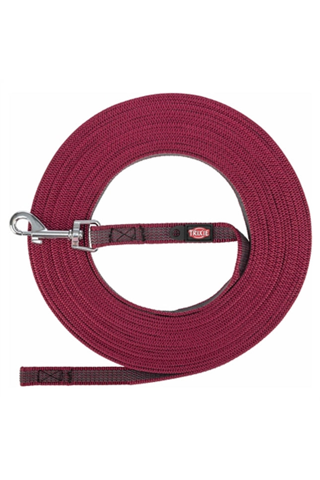 Trixie Hondenriem Sleeplijn Met Rubber Anti Slip Sangria Rood