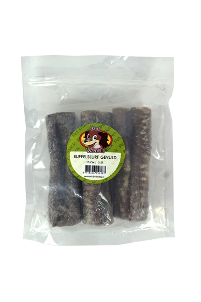 Petsnack Buffelslurf Gevuld