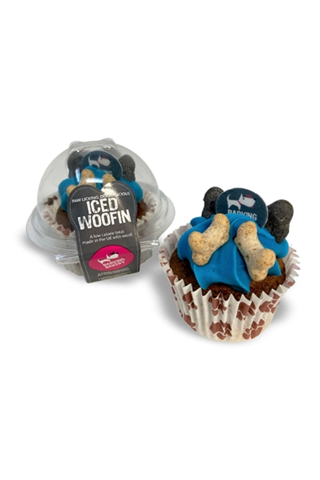 The Barking Bakery Carob Woofin Met Blauw Glazuur