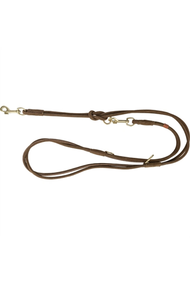 Trixie Hondenriem Pure Verstelbaar Rond Gestikt Leer Bruin