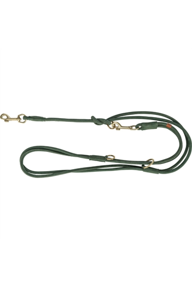 Trixie Hondenriem Pure Verstelbaar Rond Gestikt Leer Saliegroen