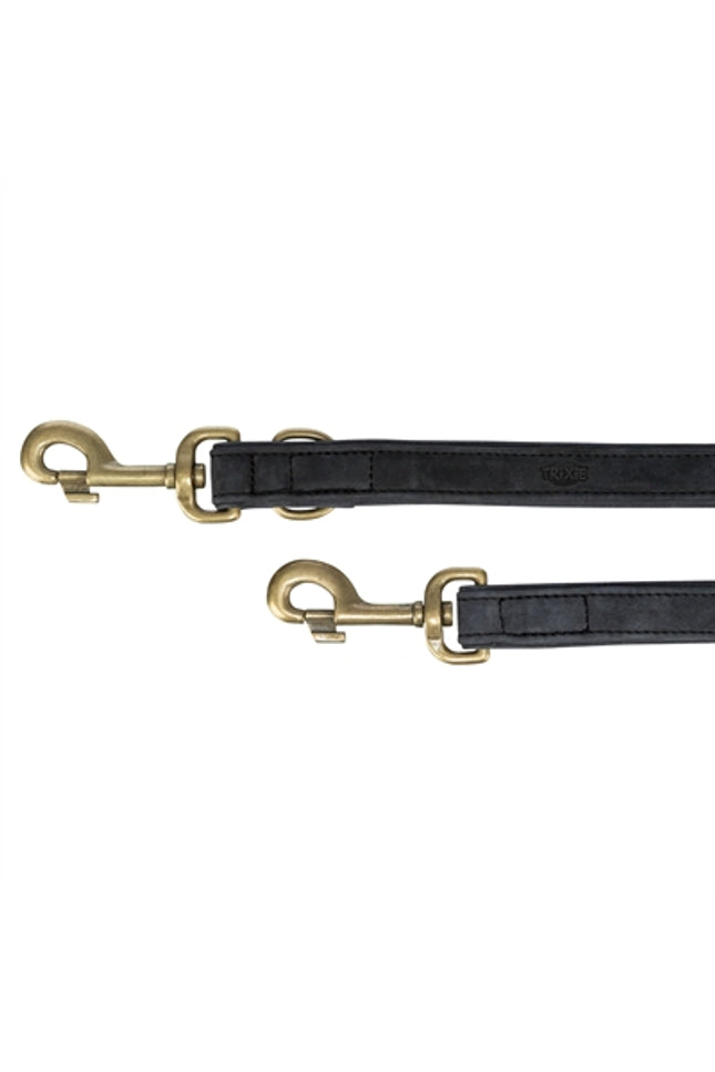 Trixie Hondenriem Pure Verstelbaar Leer Zwart