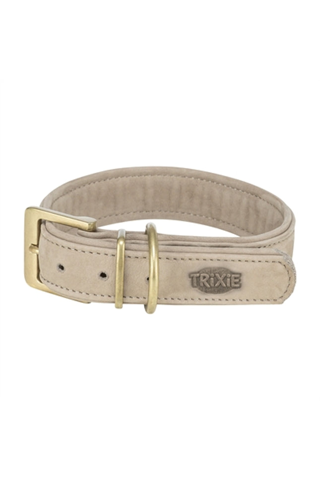 Trixie Halsband Hond Pure Leer Lichtgrijs