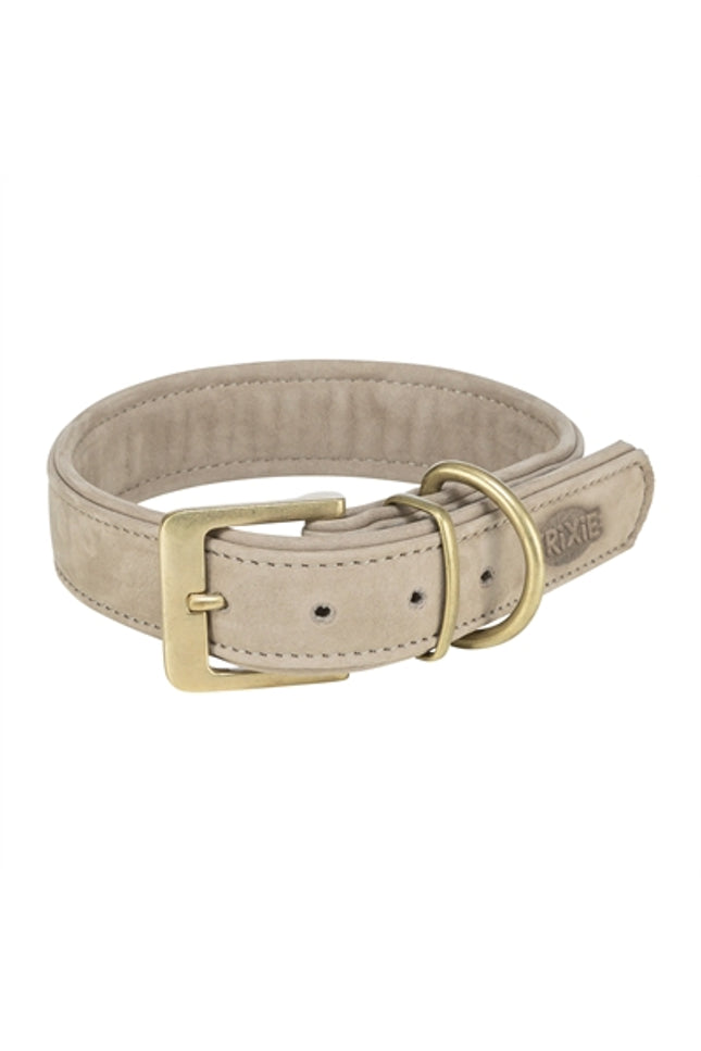 Trixie Halsband Hond Pure Leer Lichtgrijs