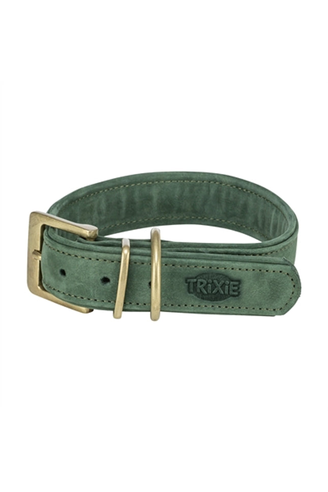 Trixie Halsband Hond Pure Leer Saliegroen