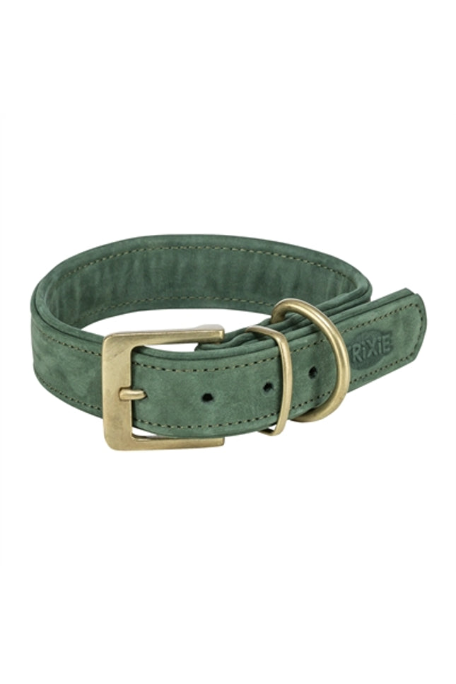 Trixie Halsband Hond Pure Leer Saliegroen