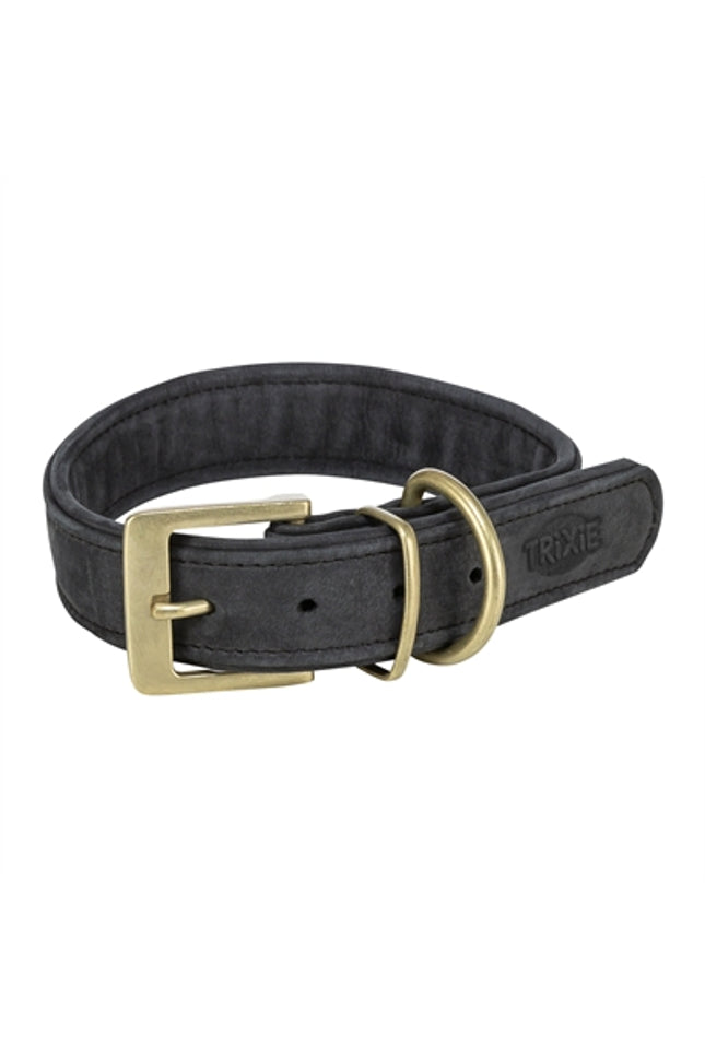 Trixie Halsband Hond Pure Leer Zwart