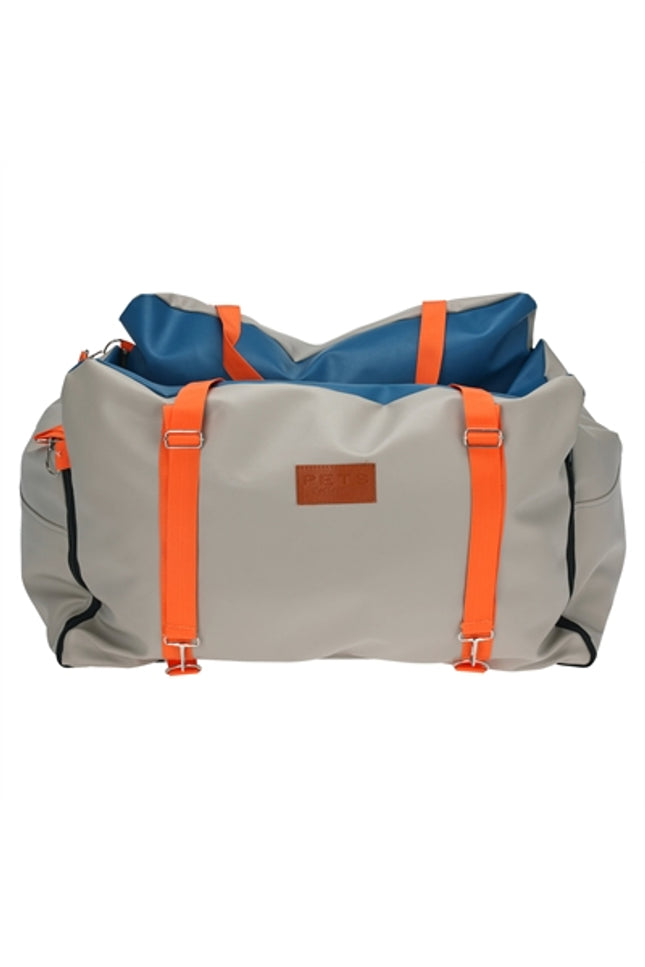 Merkloos Autostoel / Reismand Hondenmand Beige / Blauw / Oranje