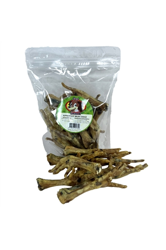 Petsnack Kippenpoten Gerookt Bruin