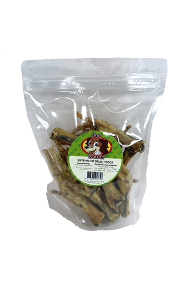 Petsnack Kippenpoten Gerookt Bruin
