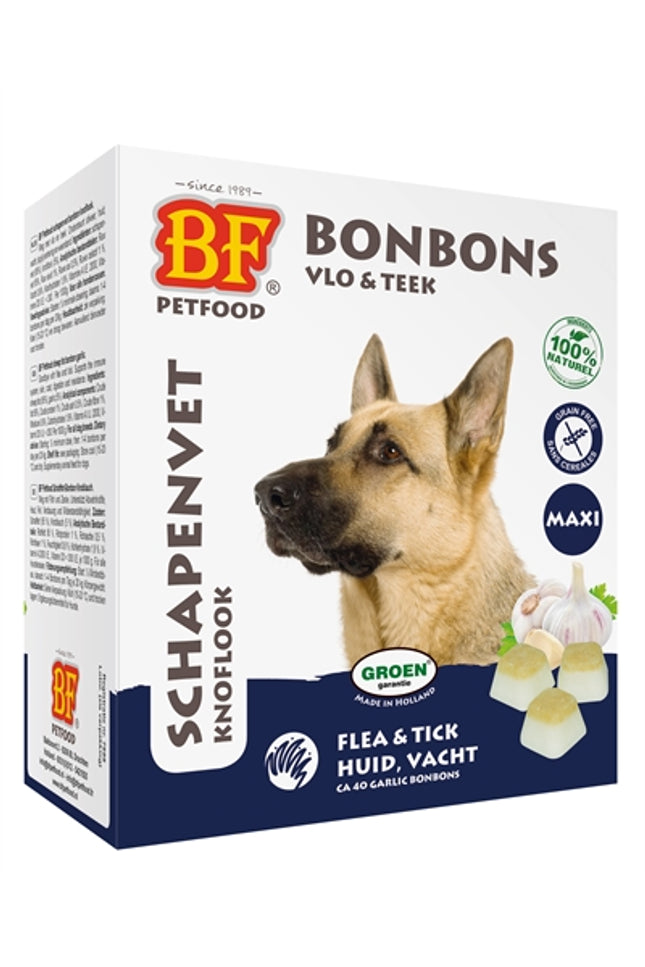 Bf Petfood Schapenvet Maxi Bonbons Knoflook